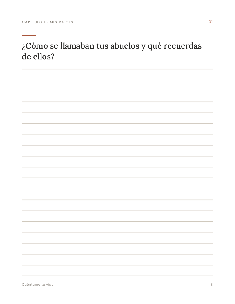 Página de pregunta con renglones